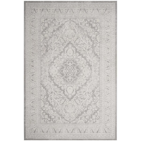 Safavieh Reflection Power Loomed Rectangle RugLight Grey & Cream 8 x 10 ft. RFT668G-8 - main