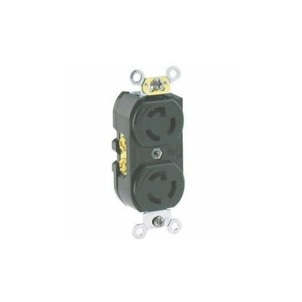 Leviton LockingReceptacle, 15A, 2hp, 277VAC, Black 4750 - main