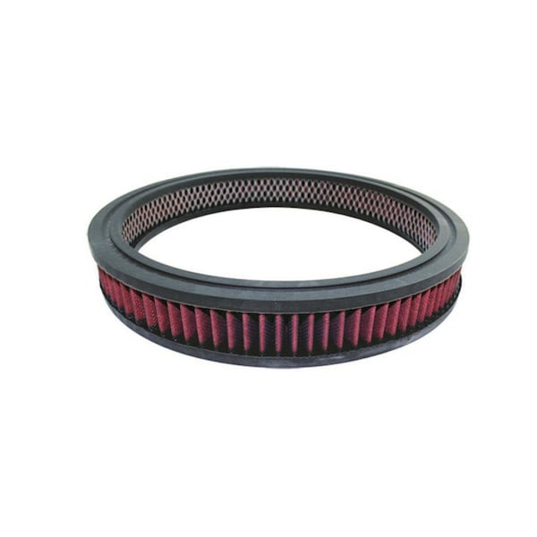 Araba Vector 7142 14 x 2 in. Round Chrome Air Cleaner Element - Red AR1603692 - main