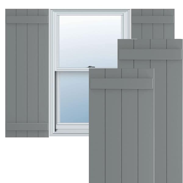 Ekena Millwork True Fit PVC Four Board Joined Board-n-Batten Shutters, Ocean Swell, 21 1/2W x 45H, PR TFP101BBF21X045CH - main