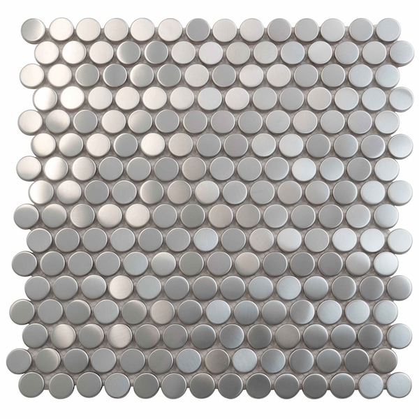 Apollo Tile Lead Gray 11.7 in x 11.7 in Metal Polished Wall Mosaic Tile 4.75 sqft/case, 5PK APLMM8824A - main