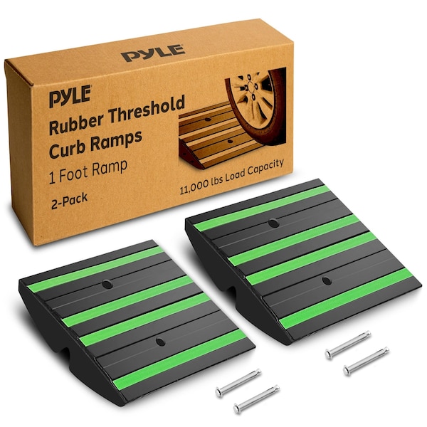 Pyle 1 Ft. Rubber Threshold Curb Ramp PCRMP1DG - main