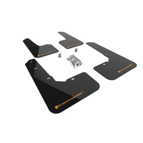 Rally Armor MF76-UR-BLK-WOR Black Mud Flap with Wild Orange Logo for 2022 Subaru Outback Wilderness MF76-UR-BLK/WOR - main