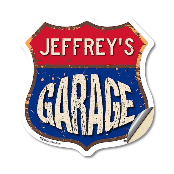 Signmission Jeffrey's Garage, 18 Inch X 18 Inch, Vinyl Decal SHI-D-18-383-JEFFREY - main