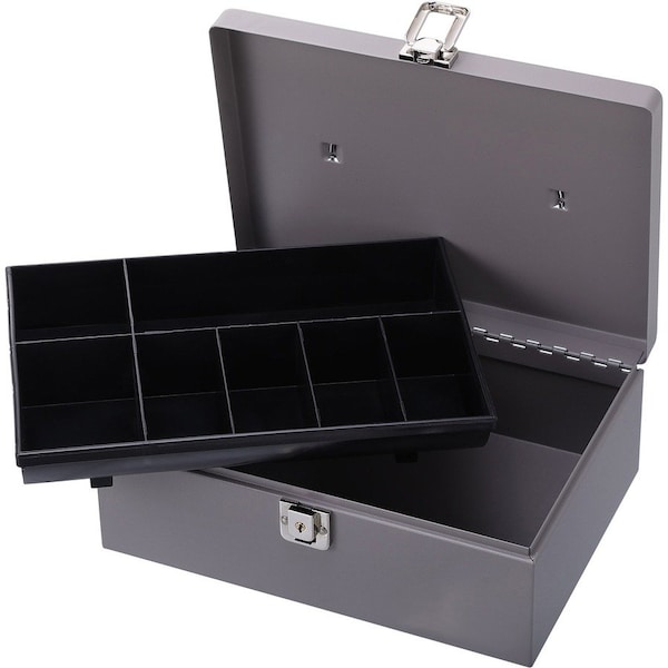 Sparco Cash Box, Gray, Latch, Steel SPR15501 - main
