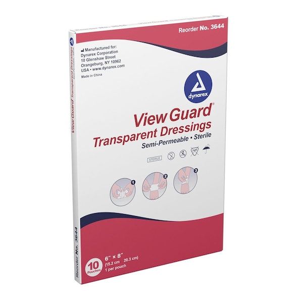 Dynarex View Guard Transparent Dressings, Sterile, 6"x8", 80PK 3644 - main