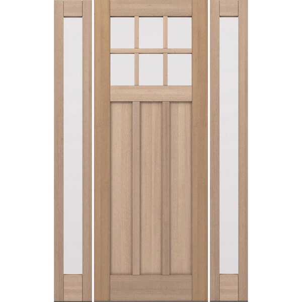 Doornmore CRF-P3G6, 65.25" x 98" ( 36" Door + 2x12" Side) Left Hand, Mahogany SDL 6 Lite Exterior Door CRF-P3G6-SW-3696-G101-SL_1-2_LI - main