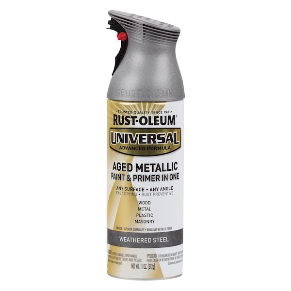 Rust-Oleum Spray Paint, Weathered Steel, Metallic, Solvent, 11 oz 285073 - main