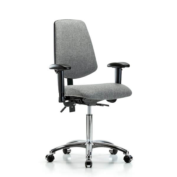 Blue Ridge Ergonomics Fab Med Bench Chair, Bk, Cast, Gry, 6-Way Adjustable, 22" to 29" Height, Gray BR-FMBCH-MB-CR-T0-A1-NF-CC-F44 - main