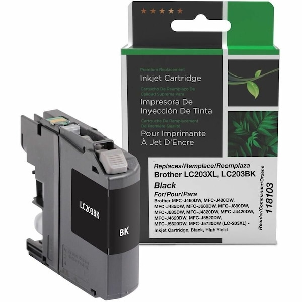 Cig Clover Imaging Remanufactured High Yield Black Ink Cartridge for Brother LC203XL 118103 - main
