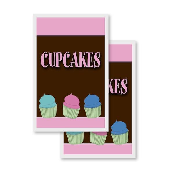 Signmission Cupcakes, Vinyl Decals Only 24 Inch x 36 Inch, Vinyl Decal, 2PK DSB-2436-2PACK-Cupcakes - main