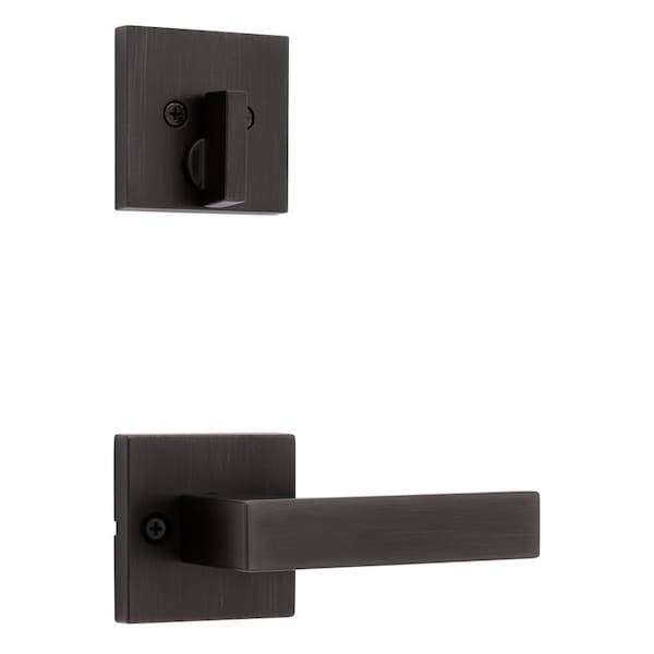 Kwikset Single Cylinder Interior Singapore Lever Trim with Square Rose Venetian Bronze Finish 971SALSQT-11P - main