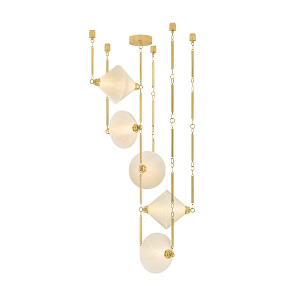 Corbett Lighting Solara 5 Light Chandelier in Vintage Polished Brass Finish 555-33-VPB - main