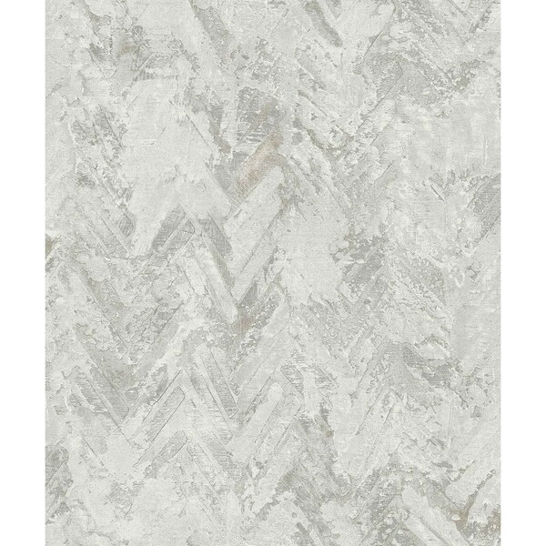 A-Street Prints Amesemi Light Grey Distressed Herringbone Wallpaper 4105-86610 - main