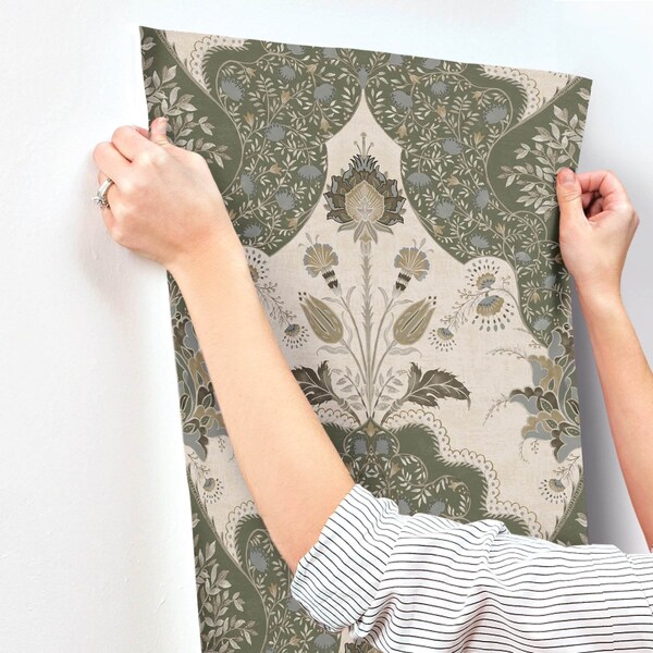 A-Street Prints Auden Green Floral Grandeur Wallpaper 4147-27391 - main