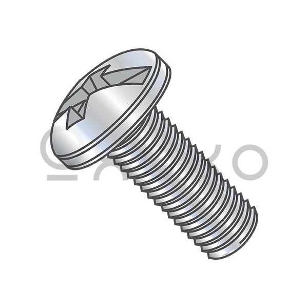 Oxoxo 8-32X5/16 Combination (Phil/Slot) Pan Head Machine Screw Fully Threaded Zinc, 10000PK 122049 - main