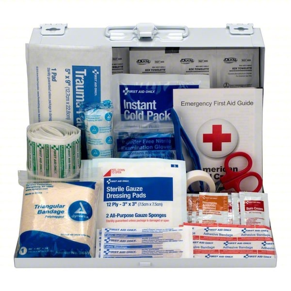 First Aid Only Contractor's First Aid Kit, Serves 25 People, 179 Components, Metal Case 9302-25M - main