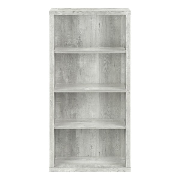 Homeroots 48" Gray Wood Four Tier Bookcase 333506 - main