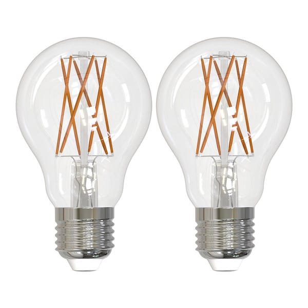 Bulbrite 75-Watt Equivalent A19 Clear Dimmable Edison LED Light Bulb Soft White, 2PK 861579 - main