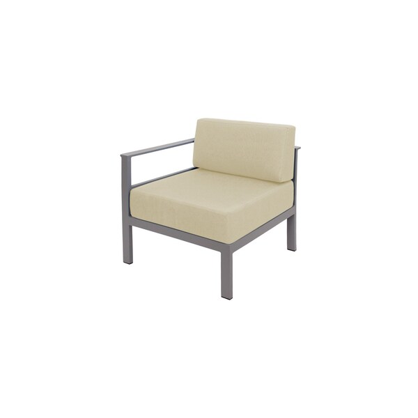 Bfm Seating Belmar Right Arm Sofa Section with Sunbrella cushions, Soft Gray Frame PH6101SG-R-57012 - main