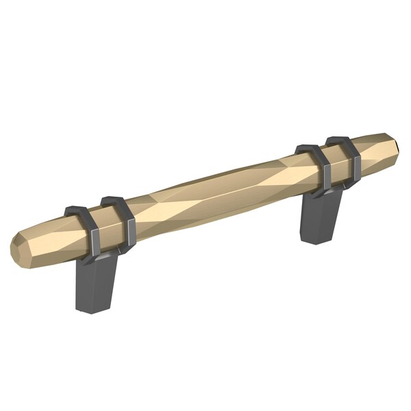 Amerock London 3-3/4 in 96 mm Center-to-Center Golden Champagne/Black Chrome Cabinet Pull BP36648BBZBCR - main