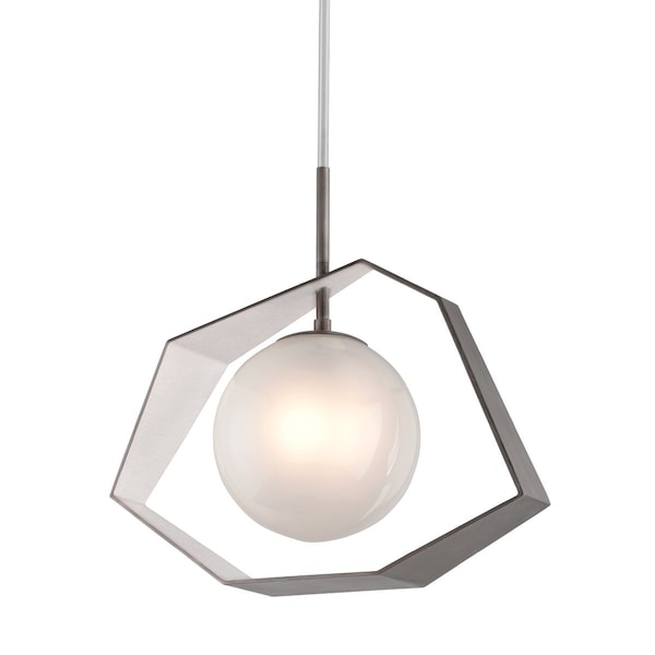 Troy Lighting Origami 1 Light Chandelier 23 In. Graphite With Silver Leaf F5536-GRA/SL/SS - main
