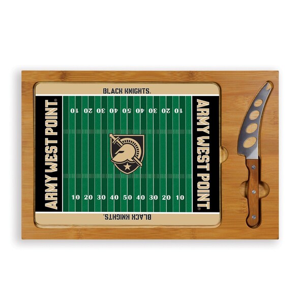 Picnic Time Family Of Brands NCAA Army Black Knights Football Field Icon Glass Top Cutting Board & Knife Set 910-00-505-764-0 - main