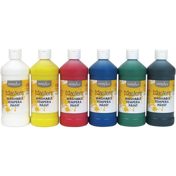 Handy Art Little Masters Washable Tempera Paint, Pint, 6-Color Kit 882-770 - main