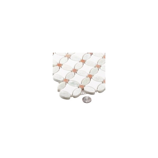 Andova Tiles Martha Spring Orange Floral Marble Look Polished Natural Stone Wall & Floor Mosaic Tile ANDMART466 - main