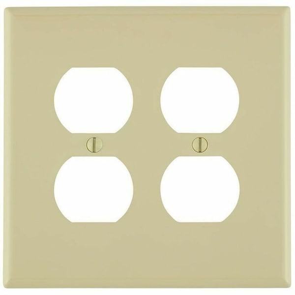 Leviton Wall Plate, Duplex Outlet, Ivory, Nylon PJ82-I - main