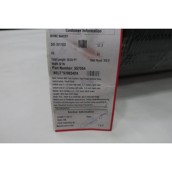 Intralox SERIES 900 CONVEYOR CHAIN 17.80FT 32IN 357564 - main