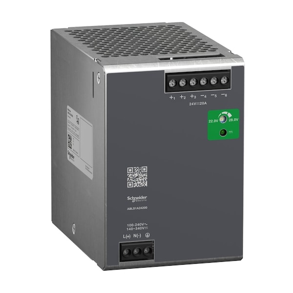 Schneider Electric Power Supply, 100 to 240V AC, 24 V DC, 480W, 20A, DIN Rail ABLS1A24200 - main