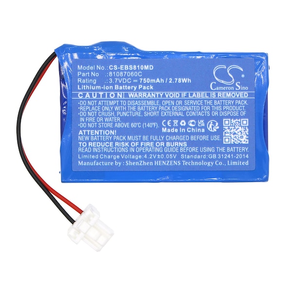 Ilc Replacement Medical Equipment Battery, 3.7V, 750mAh Exogen 81087060C BATTERY - main