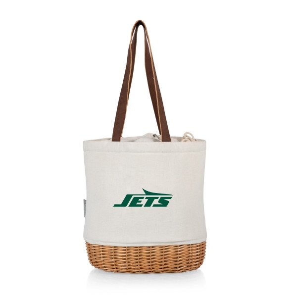 Picnic Time Family Of Brands New York Jets - Pico Willow and Canvas Lunch Basket, (Natural Canvas) 200-00-187-224-2 - main