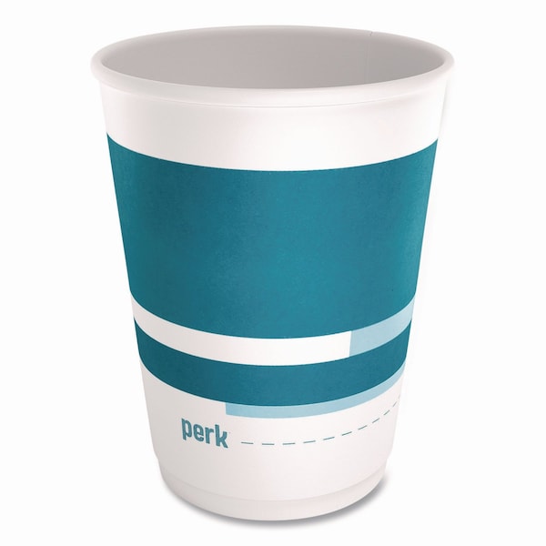 Perk Insulated Paper Hot Cups, 12 oz, White/Blue, 480PK PK-60911CT - main