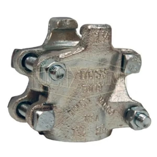 Dixon Boss 4-Bolt Hose Clamp, 1-1/2 ID x 1-52/64 to 2 OD in, Iron Band, Domestic BU22 - main