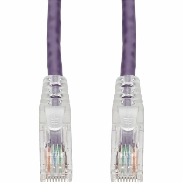 Add-On 25FT PURPLE CAT 6 PVC ETHERNET CABLE SNAGLESS EASY CLEAR BOOT TAA RJ-45 M/M ADD-25FCAT6-PE-TAA - main