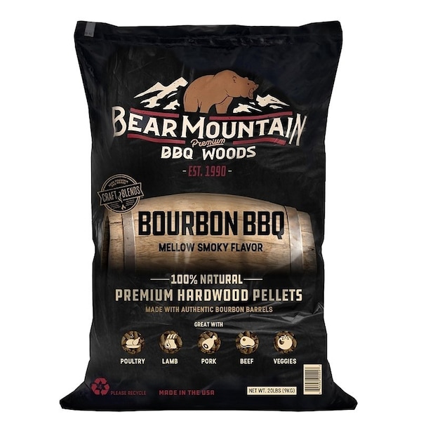 Bear Mountain Craft Blends Series BBQ Pellet, 20 in L, Wood, 20 lb Bag FK88 - main