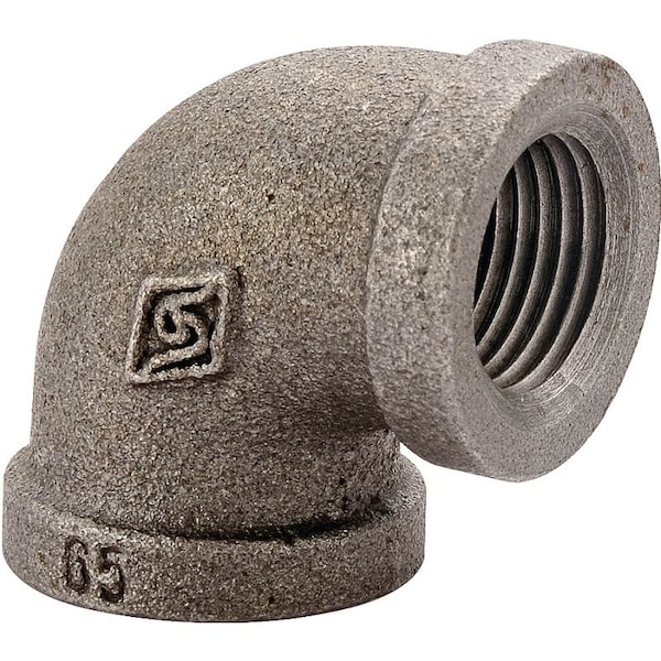 Prosource Reducing Pipe Elbow, 3/4 x 1/2 in, FIP, 90 deg Angle, Malleable Iron, SCH 40 Schedule 2B-3/4X1/2B - main