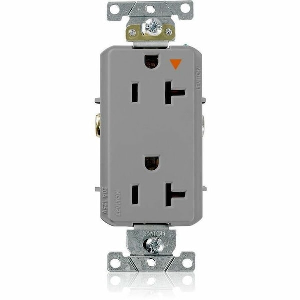 Leviton Plugs&Rcptcls, 20A, 125VAC, Gry, PBT, PK1 16362-GIG - main