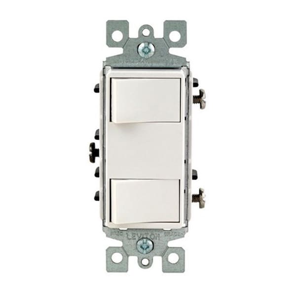 Decora 017540WS Leviton White Double Combination Switch 3068202 - main