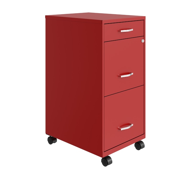 Space Solutions 14.25 in W 3 Drawer Mobile Vertical File Cabinet, Lava Red 24423 - main