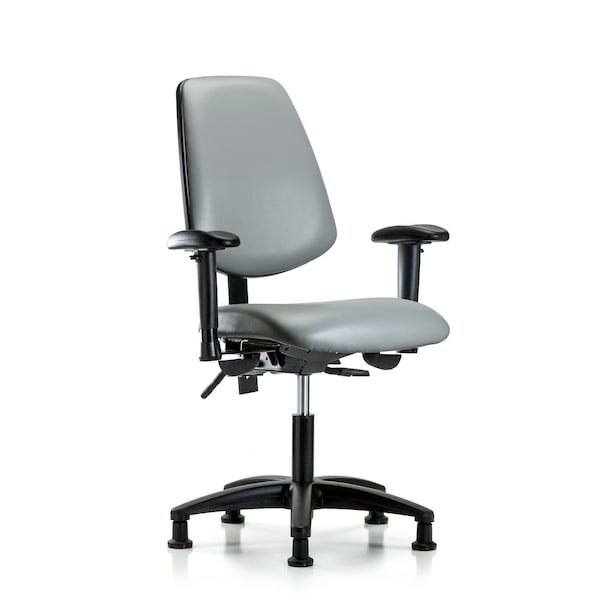 Blue Ridge Ergonomics Vinyl Chair, Vinyl, Adjustable Arms BR-VDHCH-MB-RG-T1-A1-RG-8840 - main