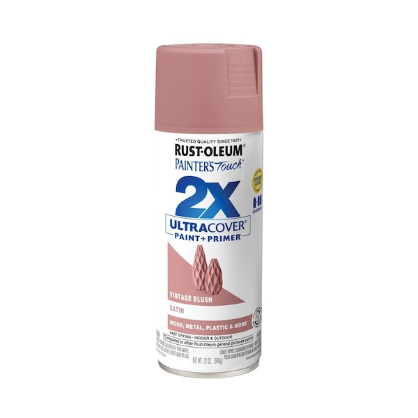 Rust-Oleum Spray Paint, Vintage Blush, Satin, Solvent, 12 Oz 299887 - main