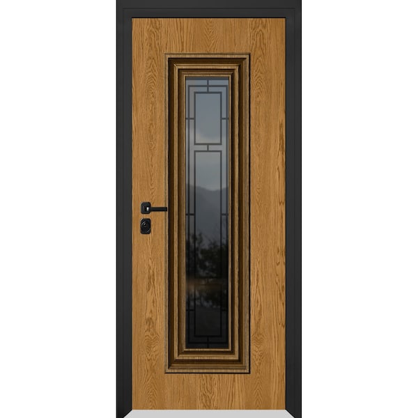 Vdomdoors Steel Door Ballucio 6644 Natural Oak Entry Door Painted W36xH80 Right hand Inswing BALLUCIO6644EXD-OAKW-W36xH80-RH-I - main