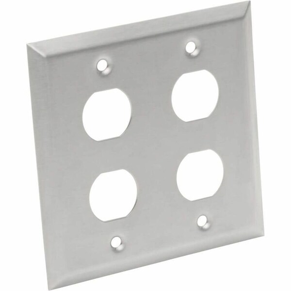Eaton Tripp Lite Series 4 Port Double Gang Faceplate, Stainless Steel, Industrial Grade, IP44, TAA N206-FP04-IND - main