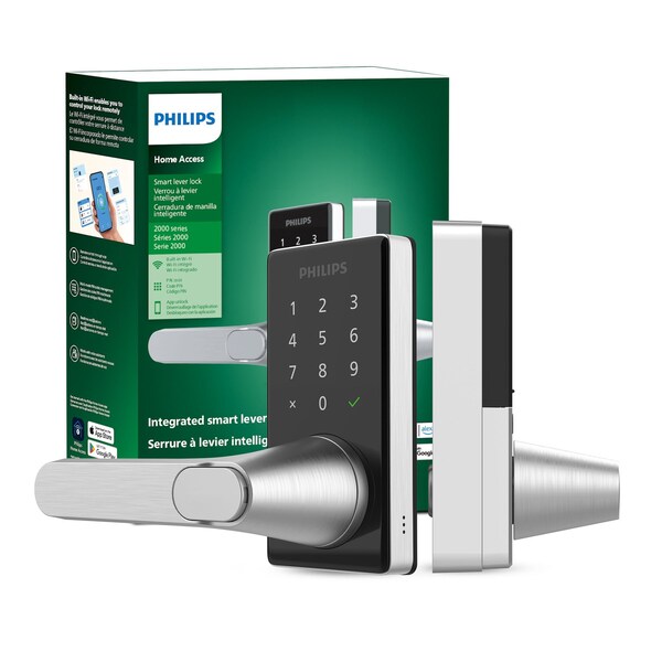 Philips Wi-Fi Smart Deadbolt Lock/Lever All in One Combo DDLOM1020X-15HW-SL - main
