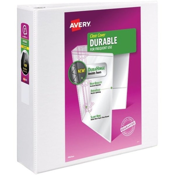Zoro Select 3" Slant Ring Durable Binder, White AVE17042 - main