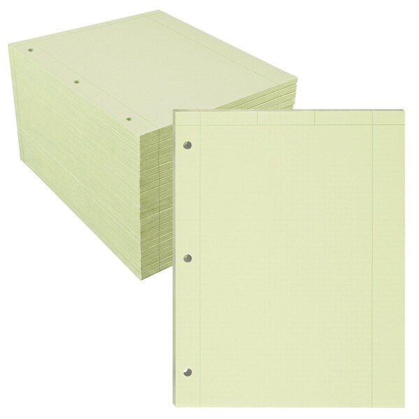 Roaring Spring Case of Engineering Pad, 8.5"x11", 100 sht Green Paper, 5x5 Graph, 3-Hole Punched, Heavy Backing, PK24 95582cs - main