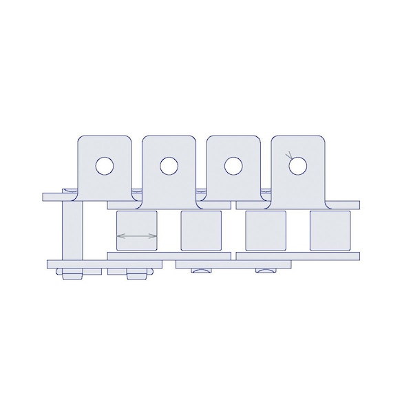 Hkk Chain HKK Riveted Single Pitch Standard w/A-1 Att on Every P, 5/8 P, .4 Dia x 3/8 W RC050RA1EV - main